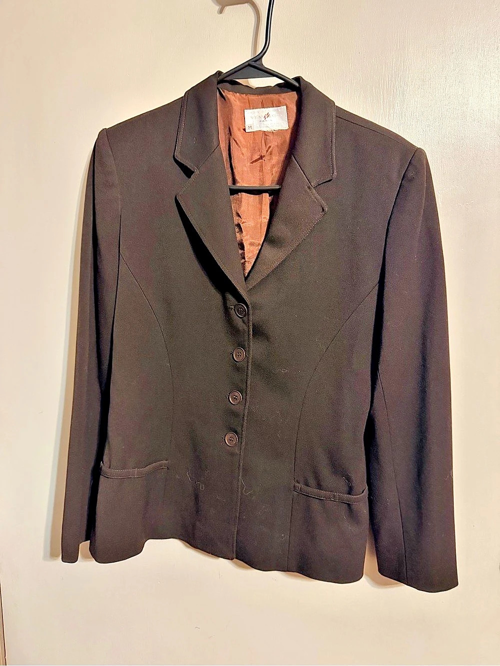 Vertigo Paris Brown Blazer M Made in France Vintage Tailored Jacket